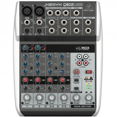 内蒙百灵达 Behringer Q802USB 模拟调音台 声卡调音台 6路调音台